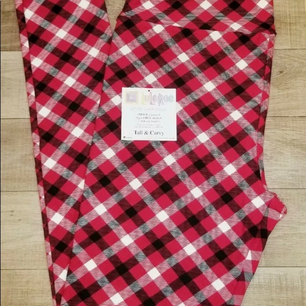 Lularoe Christmas plaid leggings TC